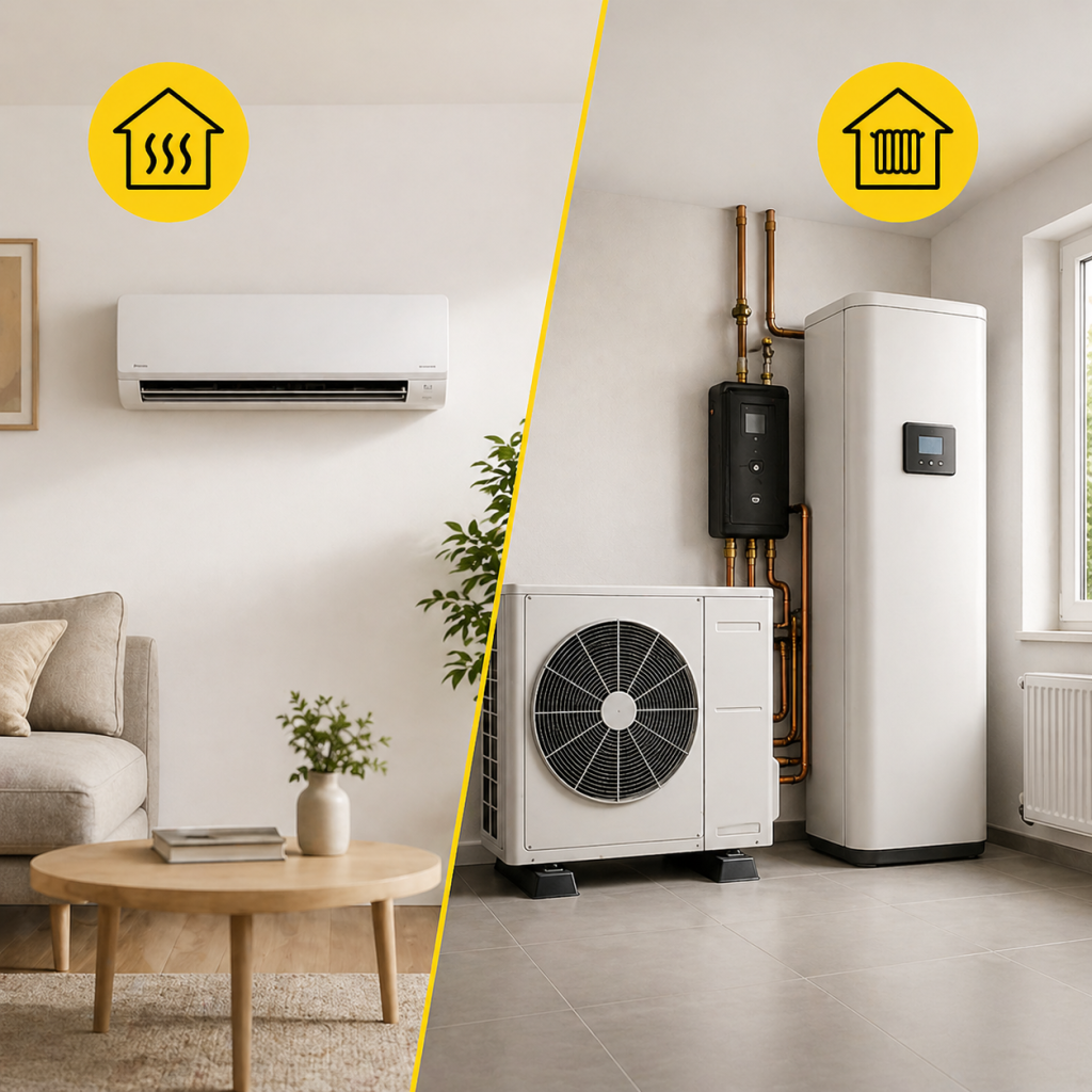 Pompe à chaleur air/air et air/eau installée par l'entreprise Hervé-Pierre Électricité